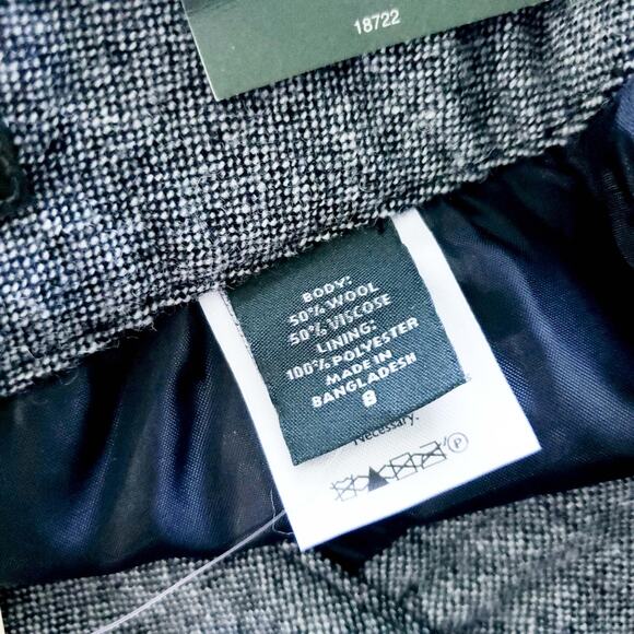 NEW Eddie Bauer Tweed Pencil Skirt Black White 8 NEW - Career Basic- Pockets - Picture 6 of 7